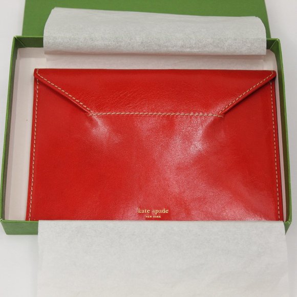 Kate Spade Coral Color Leather Photo Envelope Wallet/Clutch - Picture 1 of 12